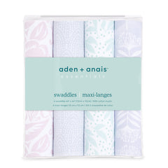 aden-anais muslin swaddle blanket, breathable fabric helps regulate baby temperature.