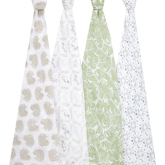 aden and anais Essentials muslin swaddle close up shows soft breathable fabric.