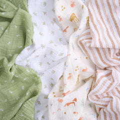 aden + anais Essentials Sage Woodland gift-ready swaddle set, great for baby showers.