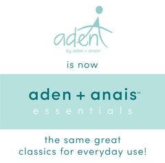 aden +anais Essentials washcloth with loop for easy drying and durability.