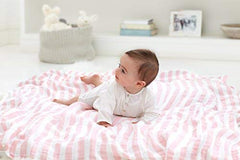 aden +anais Heart Breaker muslin swaddle demonstrates breathable fabric in action