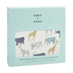 aden + anais Silky Soft Dream Blanket elephants pattern, cozy crib time with playful wildlife motif.