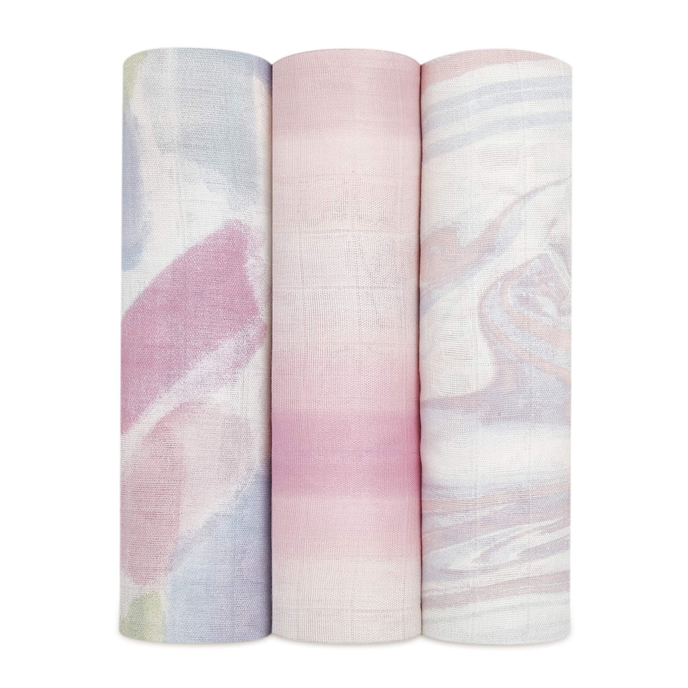 aden + anais Silky Soft Swaddle Florentine pattern offers cozy newborn comfort and breathable fabric