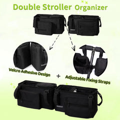 AEMIDAY central pockets with Velcro closures for quick diaper changes.