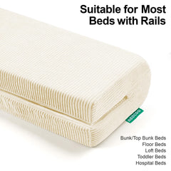 AEOCOO bed rail bumpers memory foam detail suggests cushioned protection.