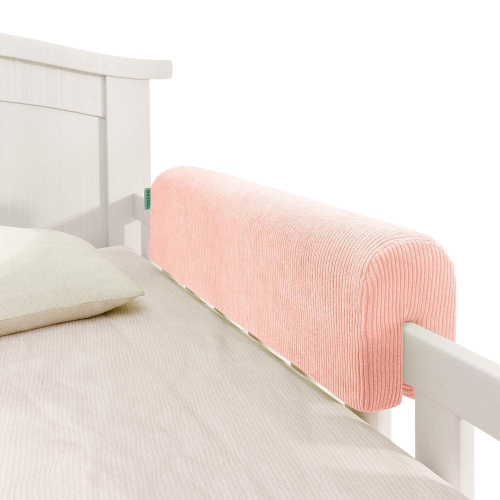 AEOCOO bed rail bumpers protector front view showing plush memory foam for comfort and protection