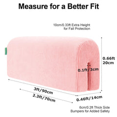 AEOCOO bed rail bumpers protector side close-up fabric highlighting breathable material for skin-friendly use