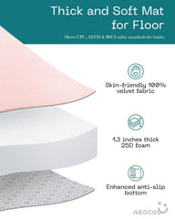 AEOCOO pink tummy time mat adds gentle cushioning during floor activities.
