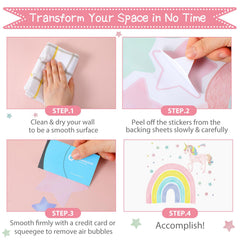 Affrolling shooting star wall decal adds motion and whimsy to walls.
