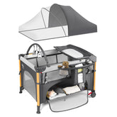 Afgbf baby bassinet bedside sleeper with quick one-handed setup.