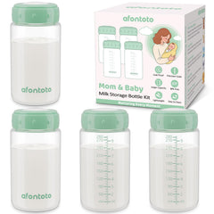 afontoto 22oz four-pack breastmilk bottles ready for Momcozy cooler and pumping