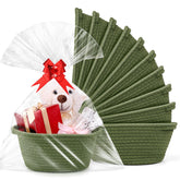 AFOROEOA 10-pack gift baskets in green with bags and bows for effortless gifting.