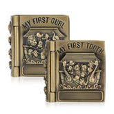 Agatige baby tooth keepsake box with embossed vintage book design, ideal for childhood memories.