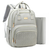 AIJIEKE diaper backpack gray front pocket for quick access during outings.