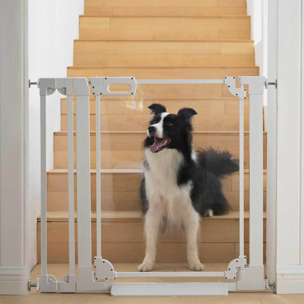 AIKSIWAI Clear Baby Gate wide 29-48 inches improves visibility for child and pet