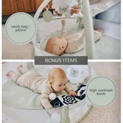 Aila+Aiden ball pit with balls invites tactile play and motor exploration.