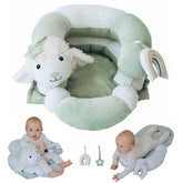Aila+Aiden tummy time mat Sage supports head and neck during supervised play