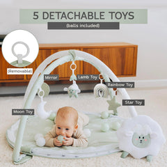 Aila+Aiden tummy time mat encourages head control and neck strength.