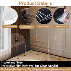 AILOOCEDI clear pet gate 3-panel offers unobstructed visibility for monitoring.