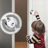 AILUOQI childproof door knob cover assembly shows easy installation and safety.