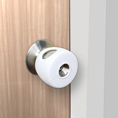 AILUOQI door knob cover on door demonstrates quick, tool-free setup.