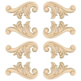 Aiminjey flower carved applique adds elegant detail to wood furniture.