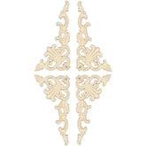 Aiminjey carved wood applique on a corner enhances cabinetry detail