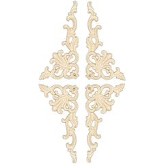 Aiminjey carved wood applique on a corner enhances cabinetry detail