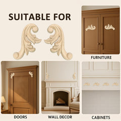 Aiminjey wood decorative pattern applique elevates mantels and mirrors.