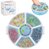 Aimsnk Kids Snack Spinner shows five compartments for organized portions and snack variety.