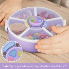 Aimsnk Snack Spinner leakproof lid keeps snacks contained during travel