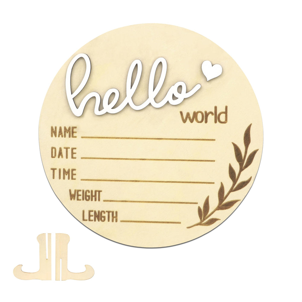 AINBIN Hello World newborn sign with 3D letters for a memorable birth announcement.