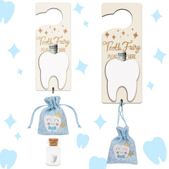 AINBIN Tooth Fairy door hanger blue for magical tooth loss celebrations