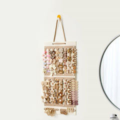 AIQRIWV felt hair accessories rack showcasing a neat array of clips