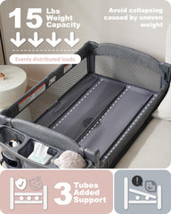 AirClub portable changing table with safety belt keeps diaper changes comfortable.