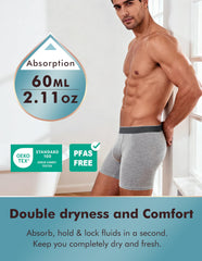 AIRCUTE boxer briefs front view in white emphasizing breathable cotton blend for daily wear.