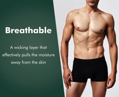 AIRCUTE fabric close-up shows cotton-spandex blend for breathable comfort