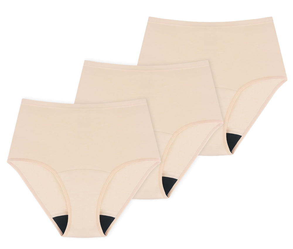 AIRCUTE beige large washable underwear showing high absorbency up to 60 ml for daily protection.