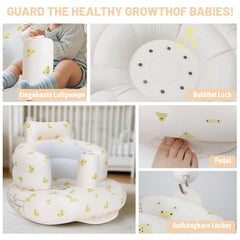 AirSwim inflatable baby seat with built-in pump for quick home inflation.