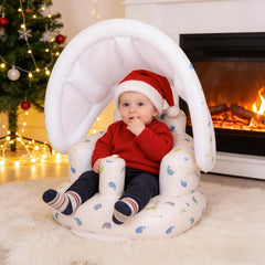 AirSwim inflatable baby seat with built-in pump inflates quickly for easy setup.
