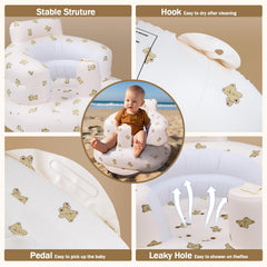 AirSwim inflatable baby seat built-in pump enables quick inflation at home