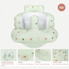 AirSwim inflatable baby seat showing leak-proof valve makes inflation easy and reliable.