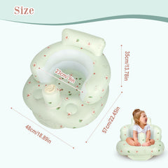 AirSwim inflatable baby seat with wide backrest provides comfy support as babies learn to sit.