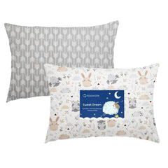 Aisawate animal park pillowcase two-pack for kids' sleep with fun patterns