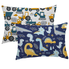 Aisawate kid pillowcase with dinosaurs on 14x20, gentle cotton for sensitive skin