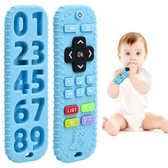 AiTuiTui blue remote-teether with safe silicone for soothing gums.
