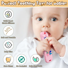 AiTuiTui teether with raised textures for tactile exploration.