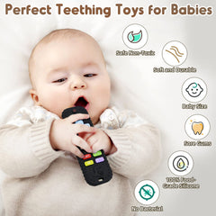 AiTuiTui teether with dinosaur textures to aid grip and sensory exploration.
