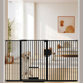 AiWMGL 40.55-inch tall pet gate with cat door for safe doorway passage.