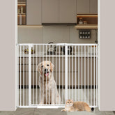 AiWMGL 40.55-inch tall pet gate walk-through keeps doorway passages safe and pet-friendly.